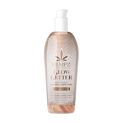 Hempz Glow Getter, Hydrating Body Oil with Shimmer 6.76 oz.
